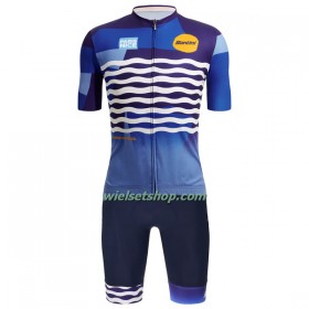 Fietskleding (Fietsshirt + Korte Koersbroek) Santini 2023 Paris-Nice - Blauw